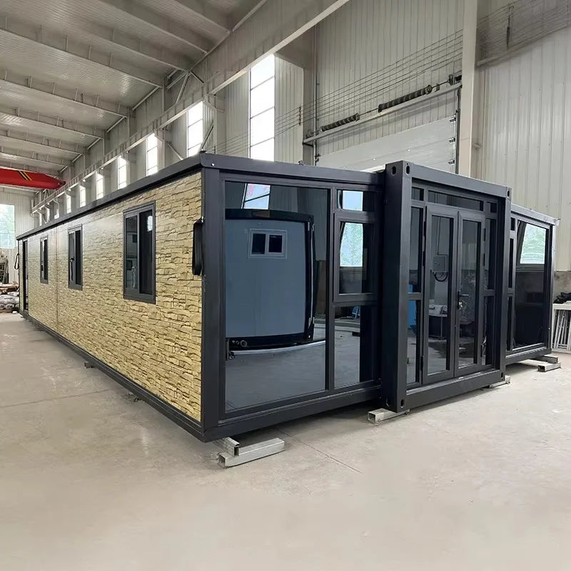 Conteneurs à forte durabilité, 20 pieds, 40 pieds, conteneur extensible préfabriqué, maison de luxe, Portable, préfabriqué, grand-mère plate
