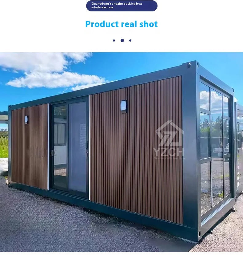 Une pièce, un hall, conteneur, Villa, Structure en acier légère, maison Mobile pour l'extérieur, bureau chez l'habitant, transfrontalier intégré