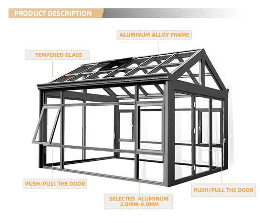 Alucasa Backyard conçoit une véranda en aluminium et verre 4 saisons pour solarium extérieur en polycarbonate véranda maison
