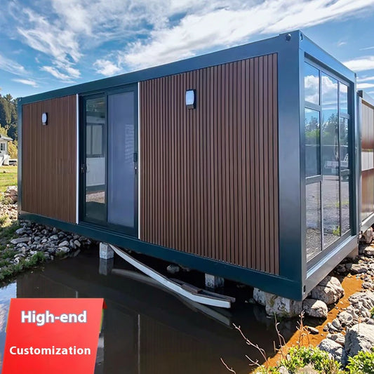Une pièce, un hall, conteneur, Villa, Structure en acier légère, maison Mobile pour l'extérieur, bureau chez l'habitant, transfrontalier intégré
