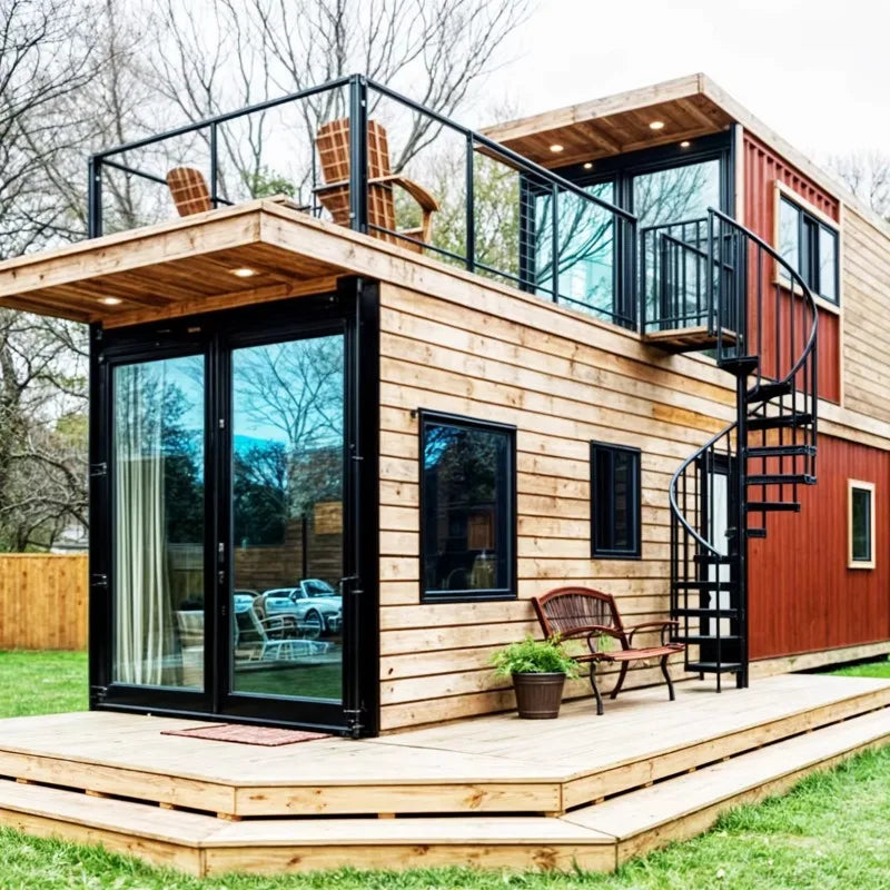 Conteneurs à forte durabilité, 20 pieds, 40 pieds, conteneur extensible préfabriqué, maison de luxe, Portable, préfabriqué, grand-mère plate
