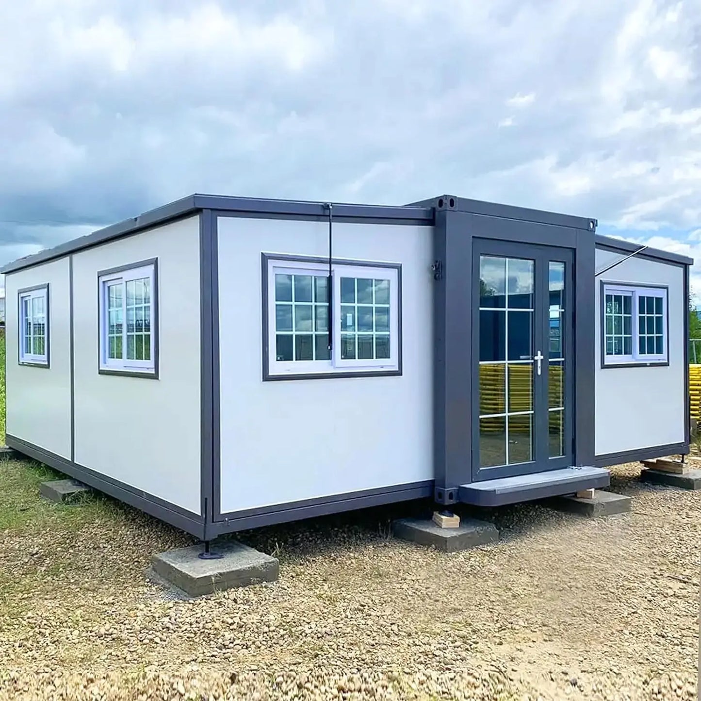 Conteneurs à forte durabilité, 20 pieds, 40 pieds, conteneur extensible préfabriqué, maison de luxe, Portable, préfabriqué, grand-mère plate