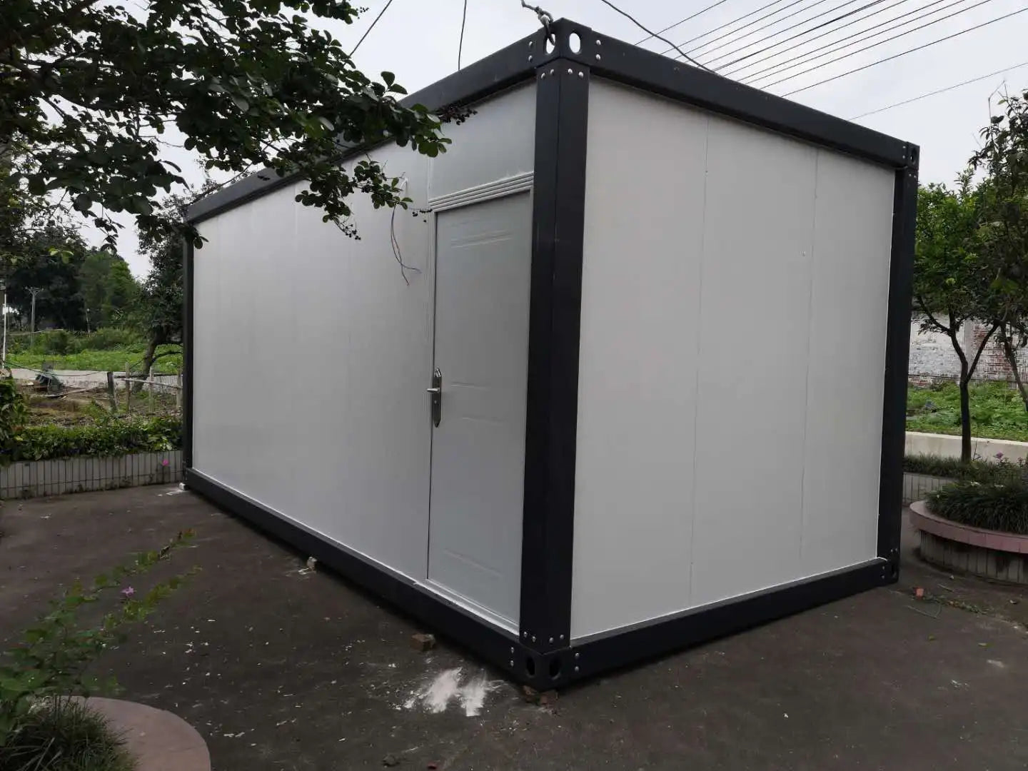 Maison à assemblage rapide préfabriquée, cadre de conteneur ensoleillé, vitreux, facile et pratique