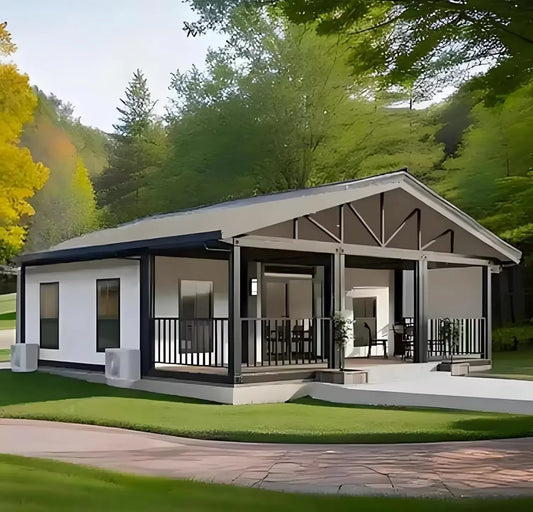 Maison de conteneur pliante à Double aile, maison Portable préfabriquée de 20 pieds 40 pieds avec installations de vie complètes