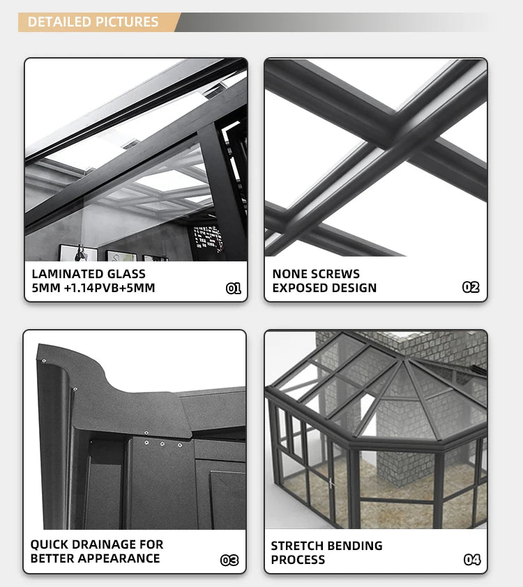 Alucasa Backyard conçoit une véranda en aluminium et verre 4 saisons pour solarium extérieur en polycarbonate véranda maison