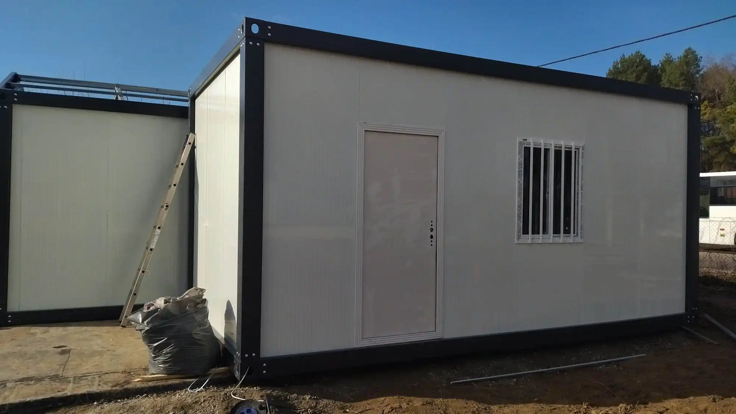 Maison à assemblage rapide préfabriquée, cadre de conteneur ensoleillé, vitreux, facile et pratique