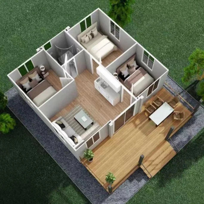 Maison Mobile préfabriquée de 20 pieds, petite maison d'hôtel, bureau, Villa préfabriquée, conteneur extensible avec toilettes pour australie, bon marché
