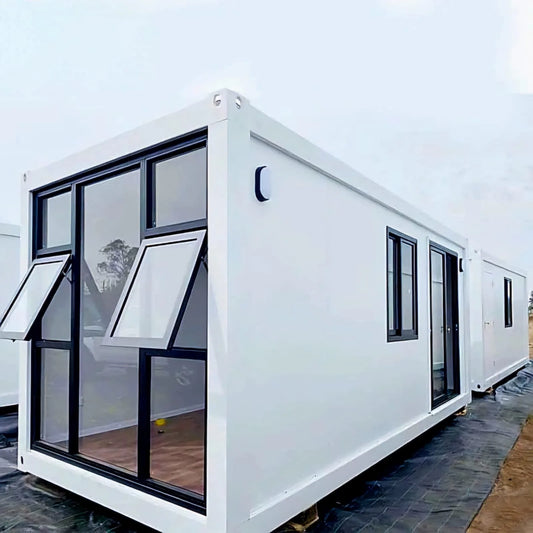 Maison à assemblage rapide préfabriquée, cadre de conteneur ensoleillé, vitreux, facile et pratique