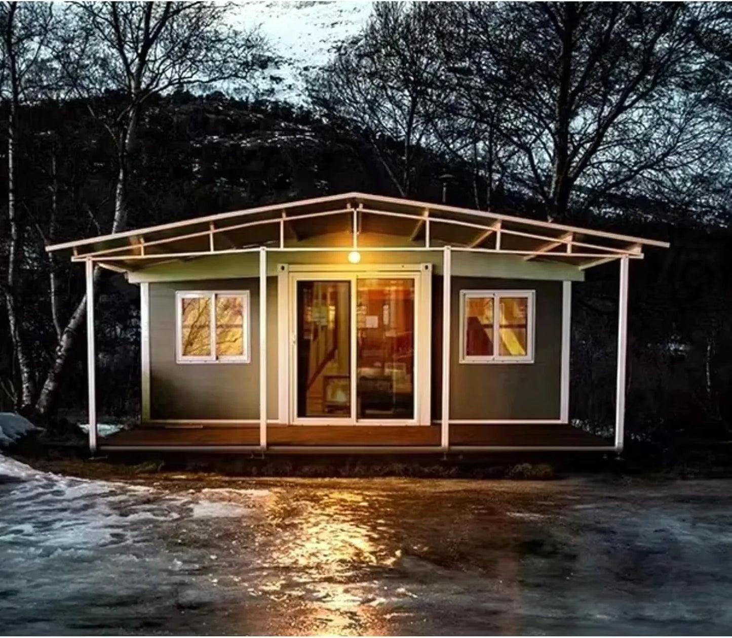 Maison de conteneur pliante à Double aile, maison Portable préfabriquée de 20 pieds 40 pieds avec installations de vie complètes