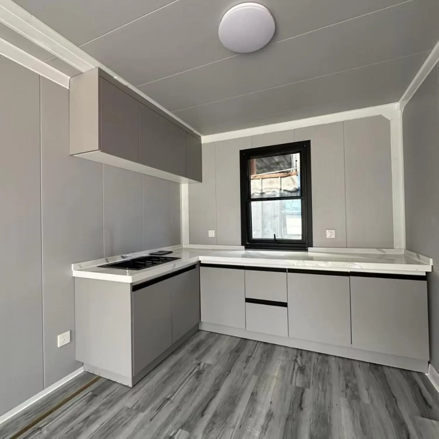 Maison de conteneur pliante à Double aile, maison Portable préfabriquée de 20 pieds 40 pieds avec installations de vie complètes