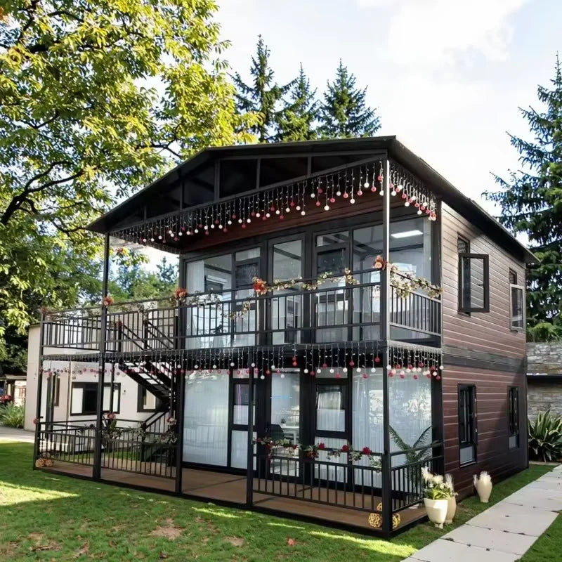 Conteneurs à forte durabilité, 20 pieds, 40 pieds, conteneur extensible préfabriqué, maison de luxe, Portable, préfabriqué, grand-mère plate